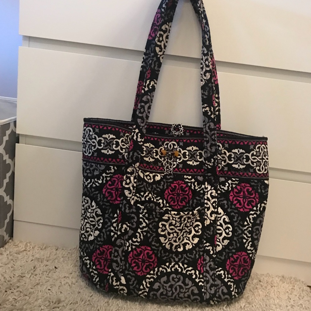 Large Vera Bradley Tote in Canterberry Magenta